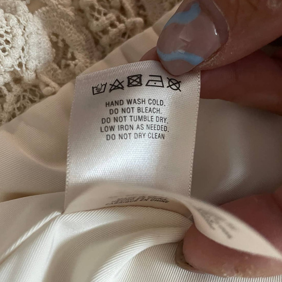 Atelier Camille Womens Ruffled Lace Shell Tank Blouse Size S Cream - Picture 7 of 8